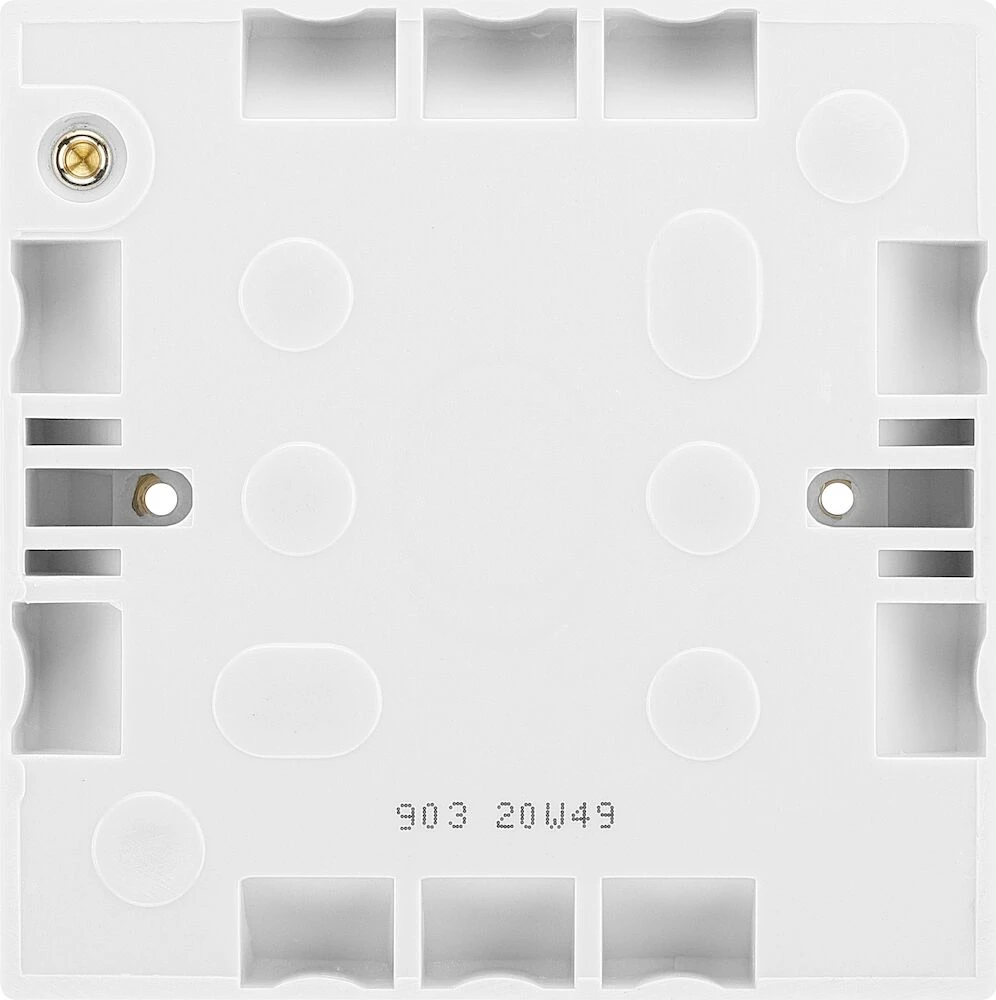 BG White Moulded Square Edge Single Surface Box with Earth 19mm