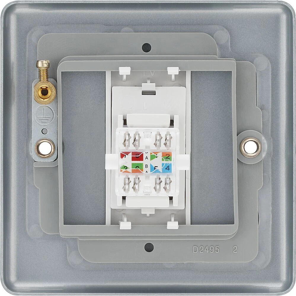 BG Metal Clad Single RJ45 Telephone Socket, IDC Type