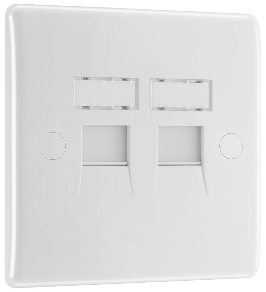 BG Nexus Series White Moulded Double RJ45 Telephone Socket IDC Type