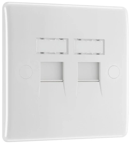 BG Nexus Series White Moulded Double RJ45 Telephone Socket IDC Type
