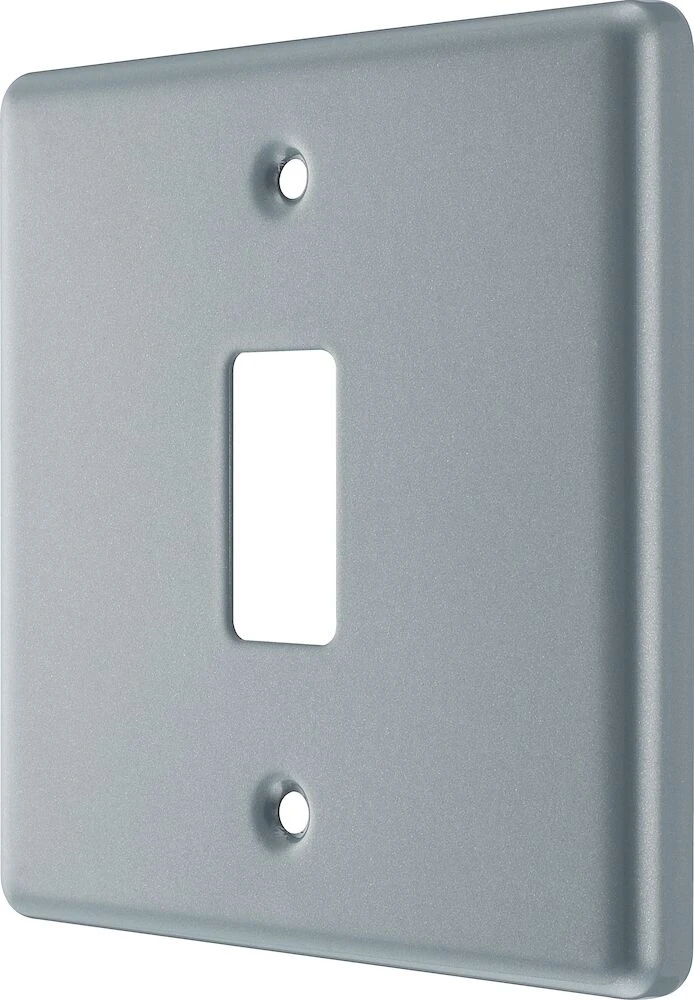 BG Grid Metal Clad Square Front Plate 1 Module