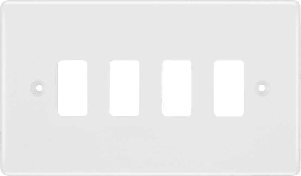 BG Grid Nexus Series White Moulded Front Plate 4 Module