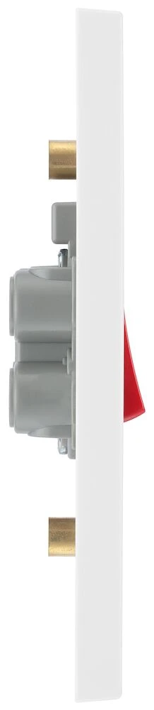BG White Moulded Square Edge 45A Large Plate Double Pole Switch