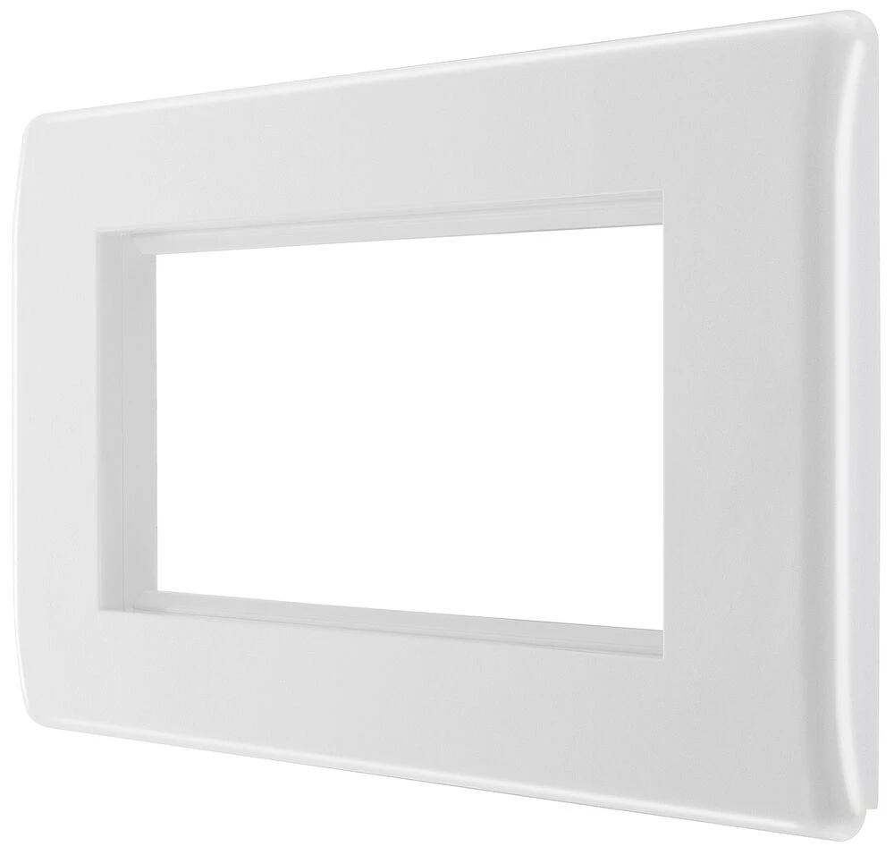 BG Nexus White Moulded Rectangular Euro Module Front Plate 4 Module