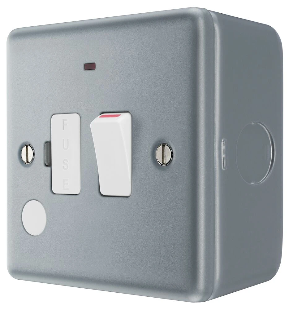 BG Metal Clad 13A Switched Fused Connection Unit with Power Indicator and Optional Flex Outlet