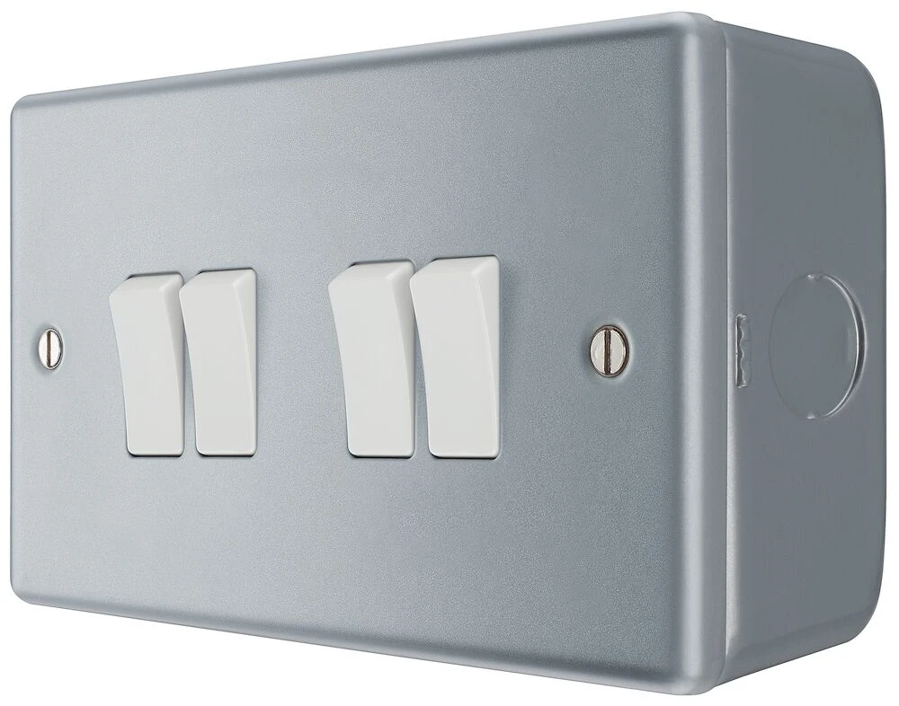 BG Metal Clad 20A 16AX Quadruple Switch, 2 Way