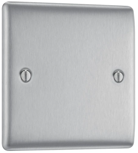 BG Nexus Metal, Brushed Steel, Single Blank Plate