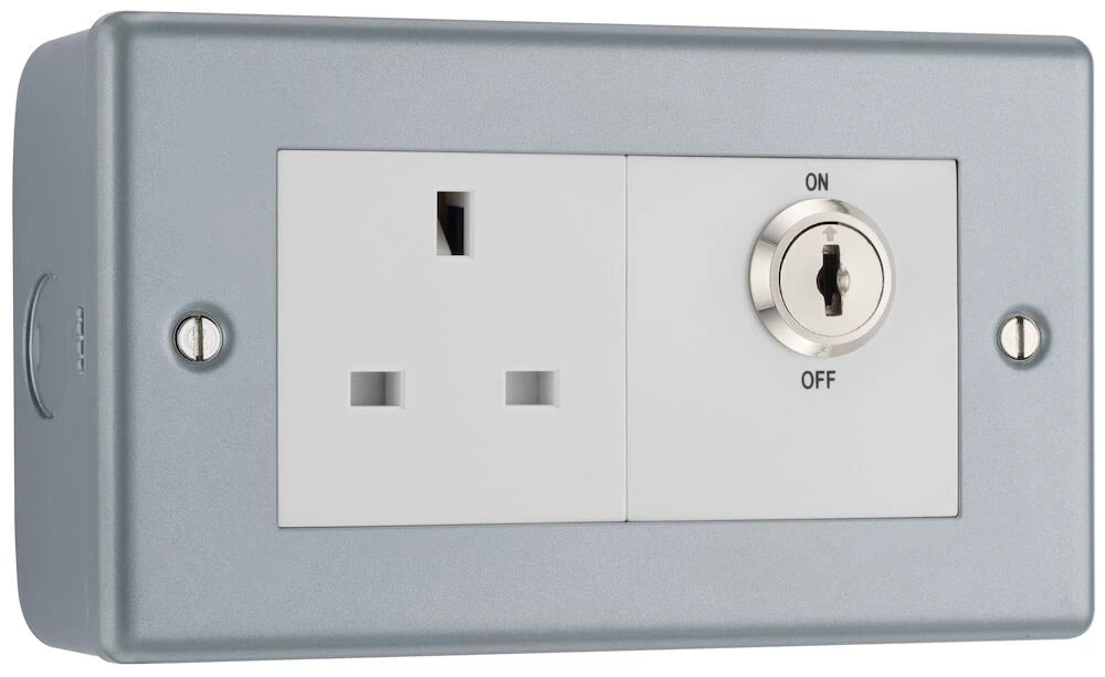 BG Metal Clad 13A Key Controlled Socket, Double Pole