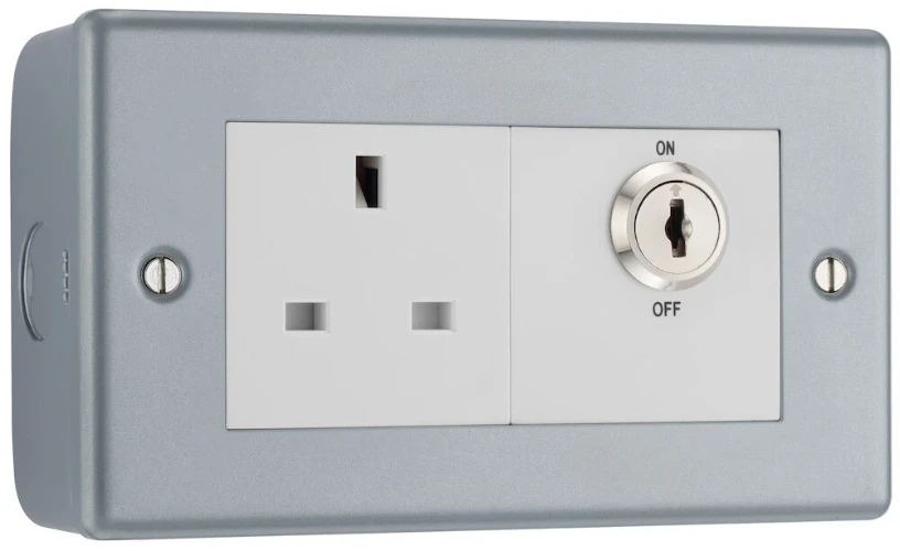 BG Metal Clad 13A Key Controlled Socket, Double Pole
