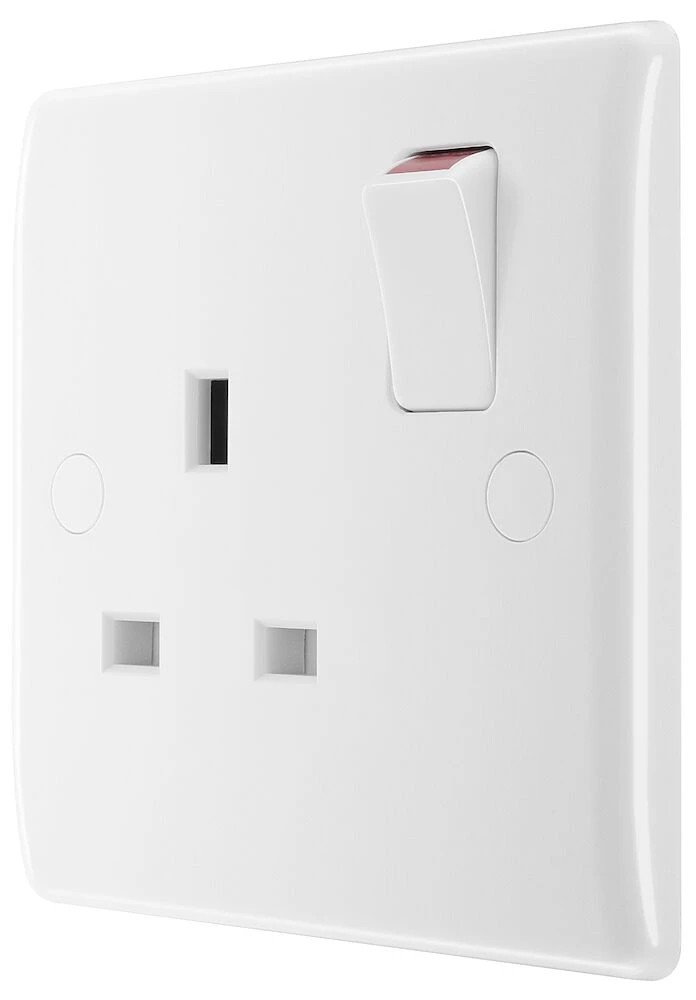 BG Nexus Series White Moulded 13A Single Switched Socket Double Pole