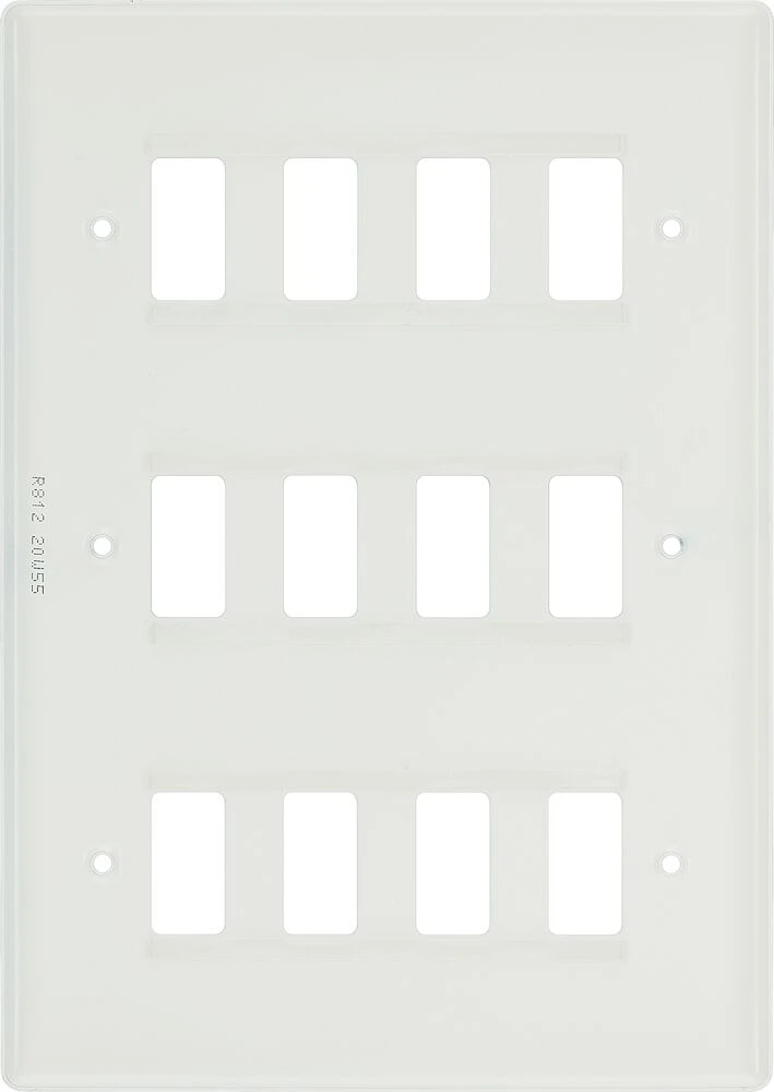 BG Grid Nexus Series White Moulded Front Plate 12 Module