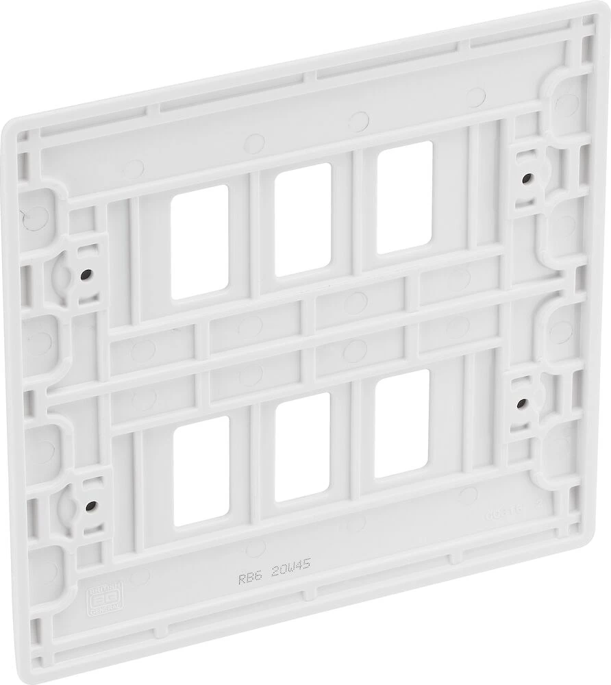 BG Grid Nexus Series White Moulded Front Plate 6 Module