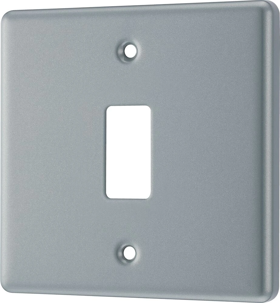 BG Grid Metal Clad Square Front Plate 1 Module