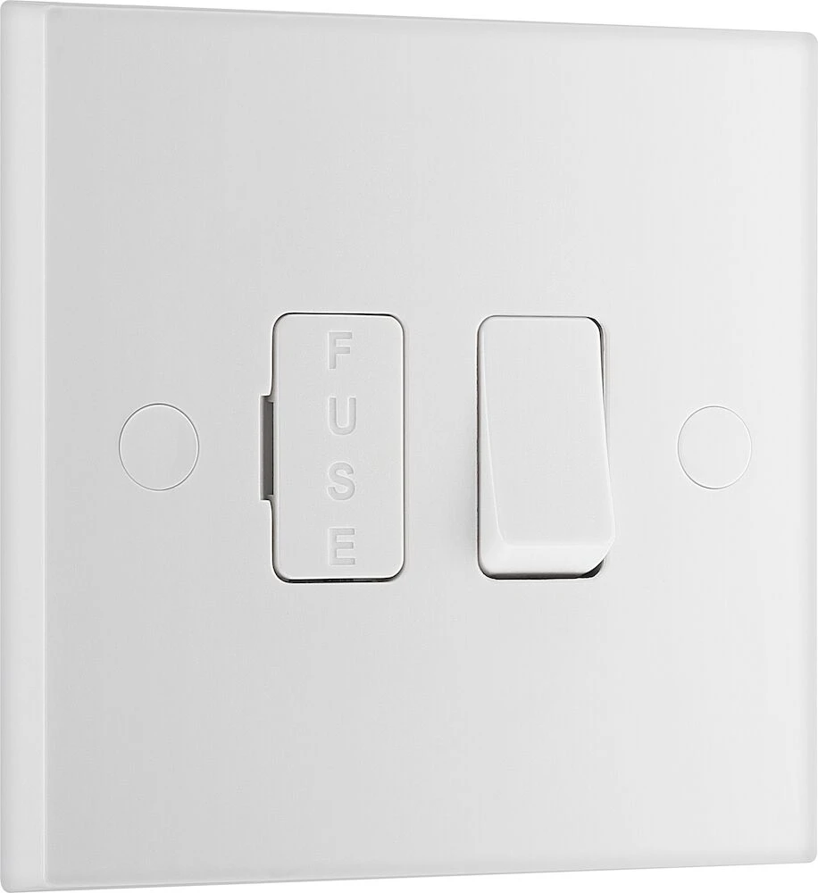 BG White Moulded Square Edge 13A Switched Fused Connection Unit