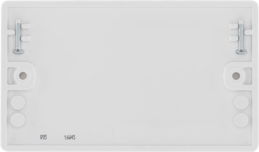 BG Nexus Series White Moulded Double Blank Plate