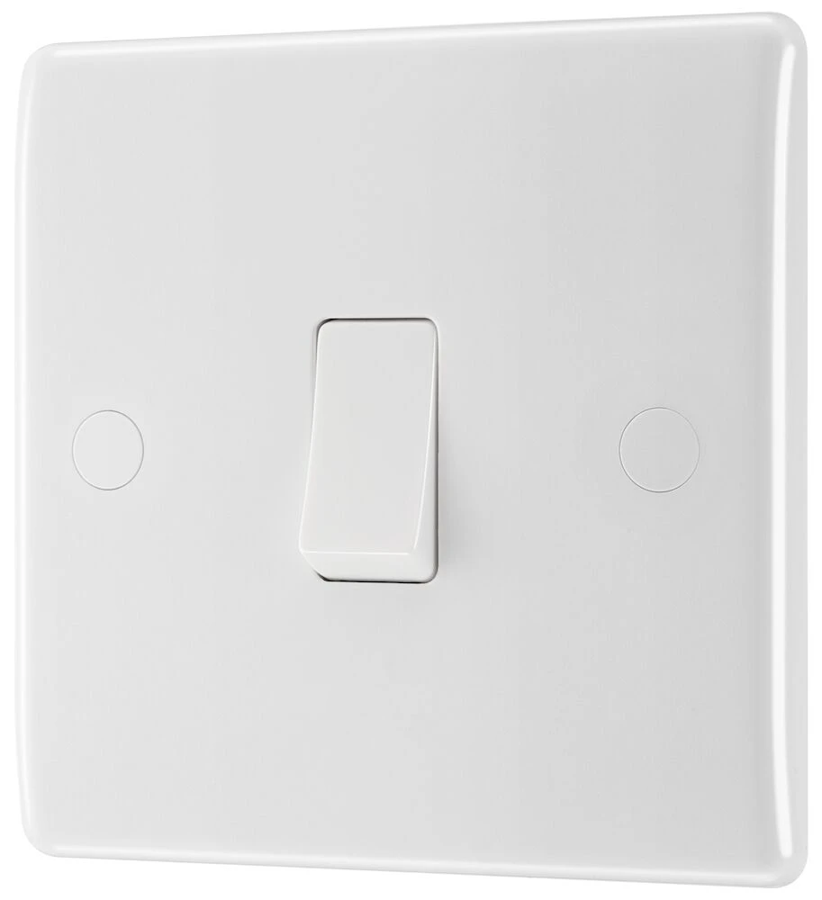 BG Nexus Series White Moulded 20A 16AX Single Switch 2 Way