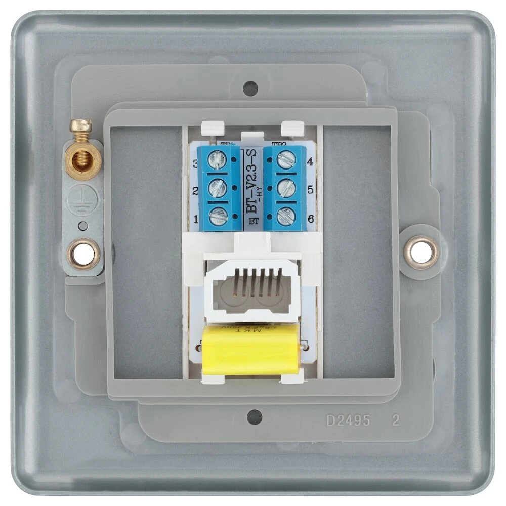 BG Metal Clad Single Master Telephone Socket, Screw Type