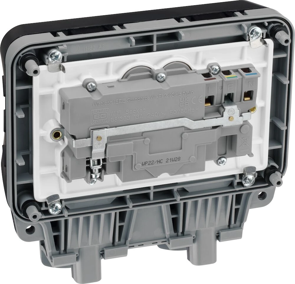 BG Nexus Storm, IP66 Weatherproof 13A Double Socket with Smart Home Control