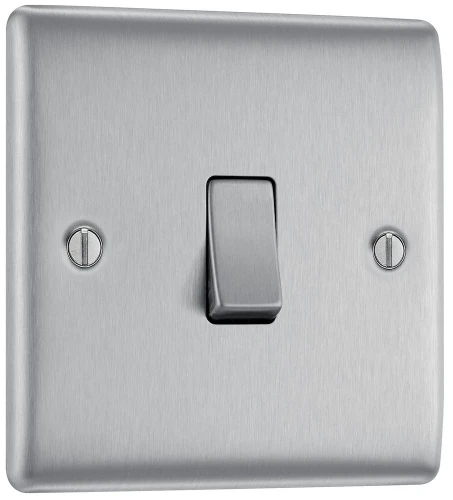 BG Nexus Metal Brushed Steel, 20A 16AX Intermediate Switch