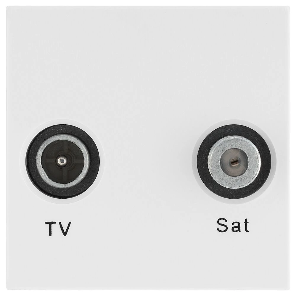 BG Euro Module TV, and Satellite, IEC Male, SAT-F Female, White