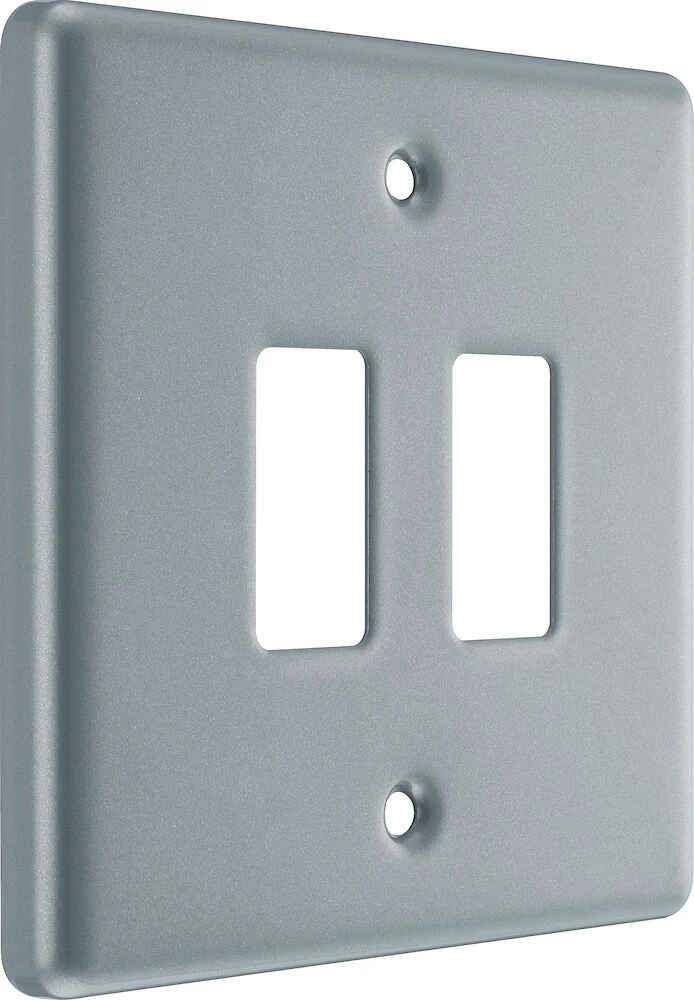 BG Grid Metal Clad Square Front Plate 2 Module