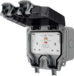 BG Nexus Storm, IP66 Weatherproof 13A Double Switched Socket with Latching RCD