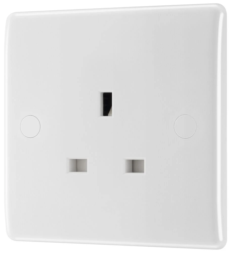BG Nexus Series White Moulded 13A Single Unswitched Socket