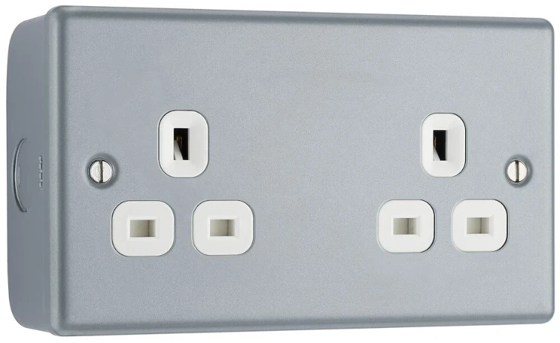 BG Metal Clad 13A Double Unswitched Socket