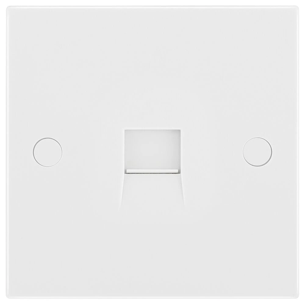 BG White Moulded Square Edge Single Secondary Telephone Socket Screw Type