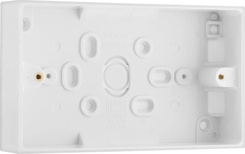 BG White Moulded Square Edge Double Surface Box 32mm