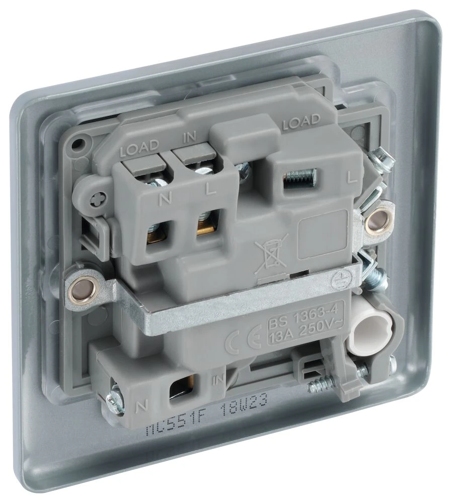 BG Metal Clad 13A Switched Fused Connection Unit with Power Indicator and Optional Flex Outlet