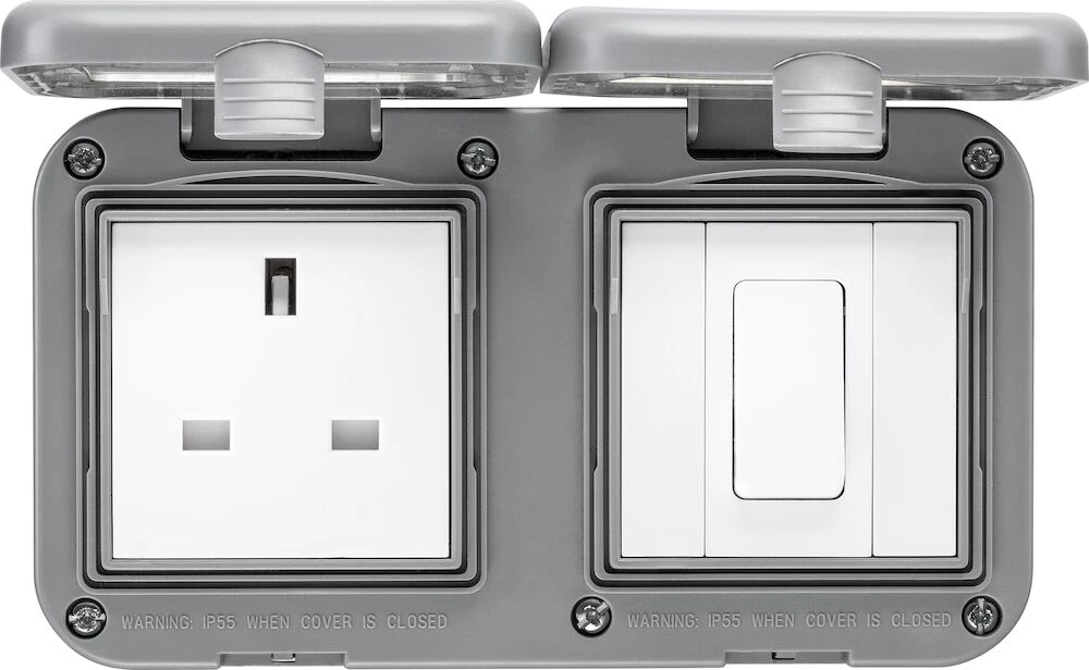 Weatherproof 13A Single Socket With Single Switch, IP55