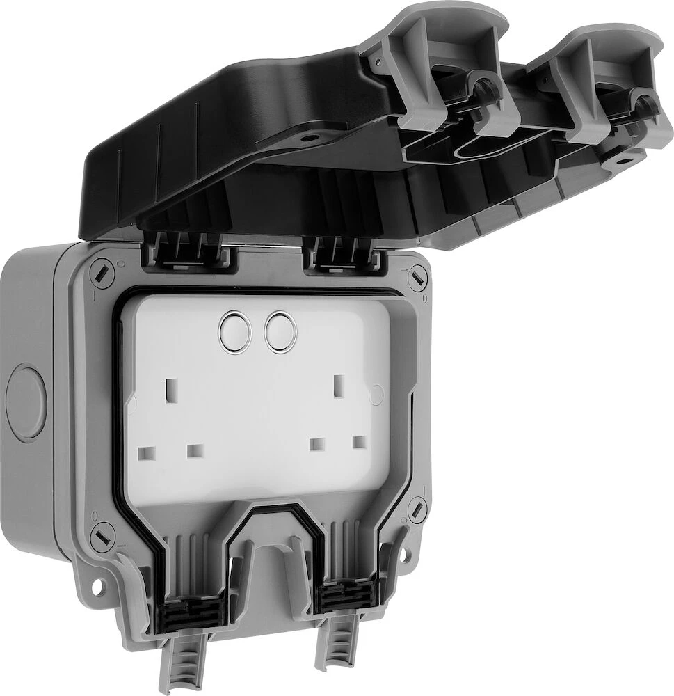BG Nexus Storm, IP66 Weatherproof 13A Double Socket with Smart Home Control