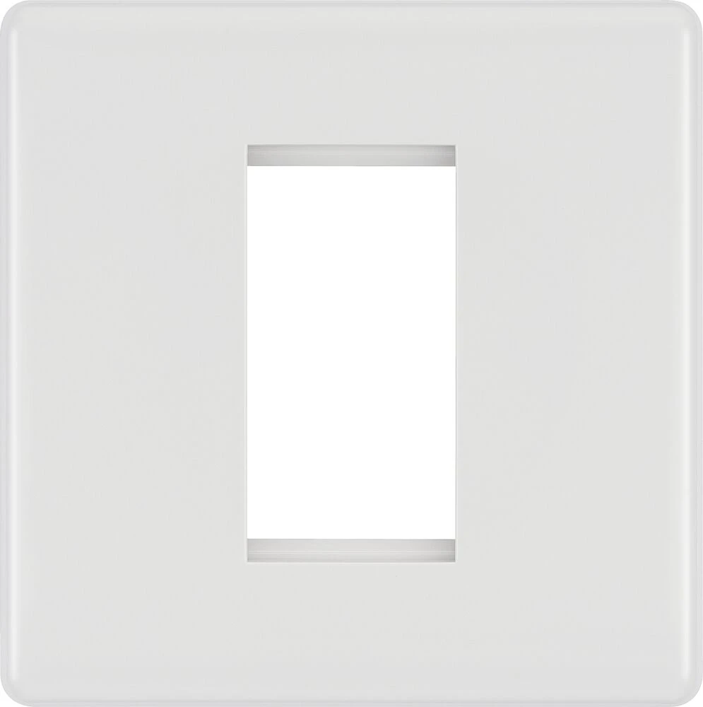 BG Nexus White Moulded Square Euro Module Front Plate 1 Module