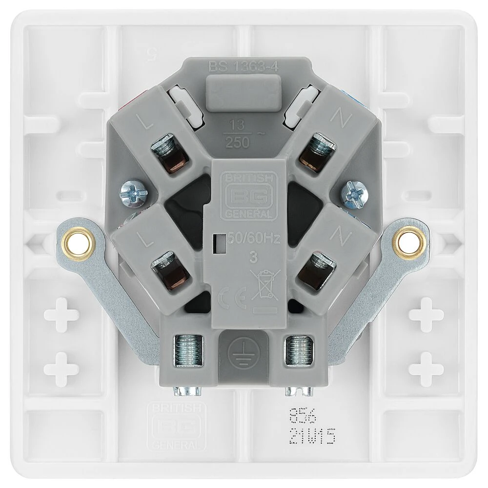 BG Nexus Series White Moulded 13A Unswitched Fused Connection Unit with LED Indicator