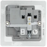BG Screwed Flatplate, Brushed Steel, Single Switched 13A Power Socket