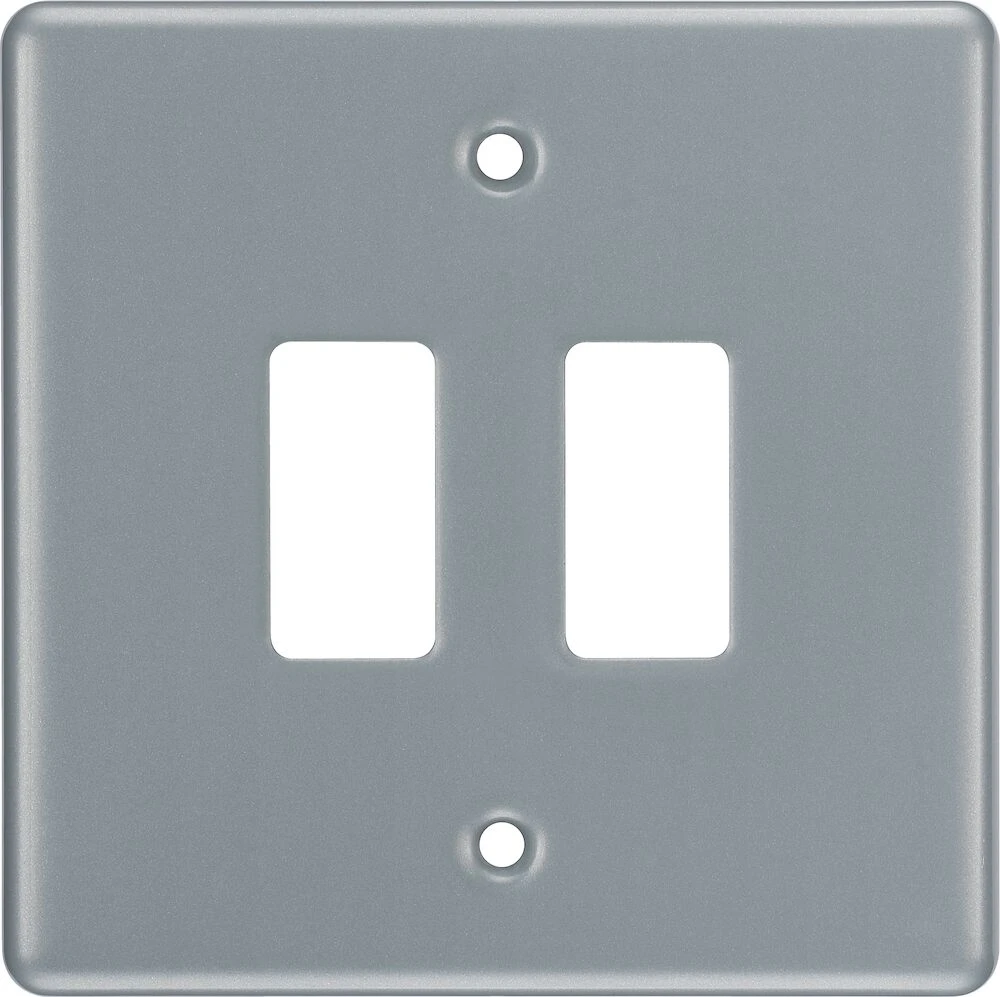 BG Grid Metal Clad Square Front Plate 2 Module