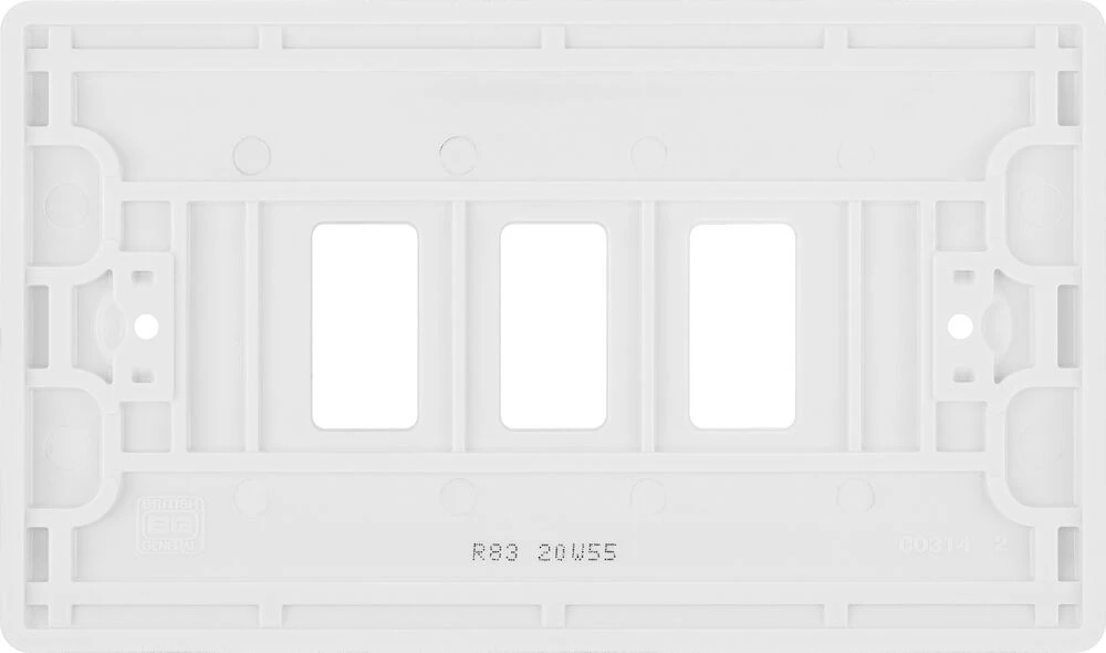 BG Grid Nexus Series White Moulded Front Plate 3 Module
