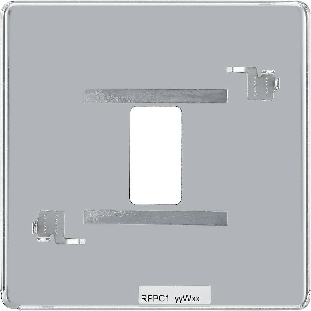 BG Grid Screwless Flatplate Square Front Plate 1 Module, Polished Chrome