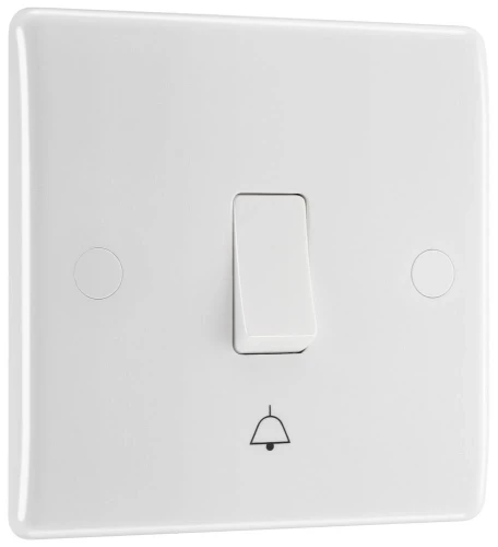 BG Nexus Series White Moulded 10AX Bell Push Switch 1 Way