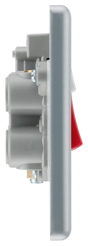 BG Metal Clad 45A Cooker Control Unit With 13A Socket And LED Indicators, Black Inserts