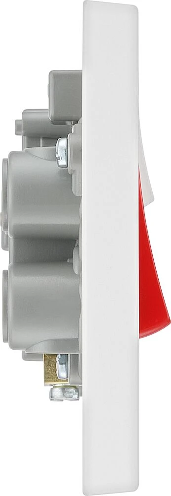 BG White Moulded Square Edge 45A Cooker Control Unit with 13A Socket And LED Indicators