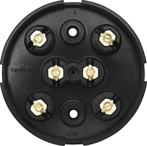 BG Junction Box 6 Way, 20A, 3.5/89mm Dia, Brown
