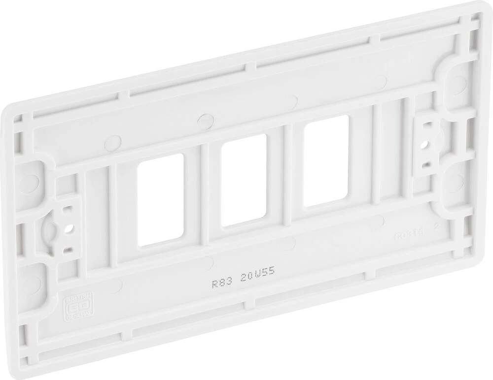 BG Grid Nexus Series White Moulded Front Plate 3 Module
