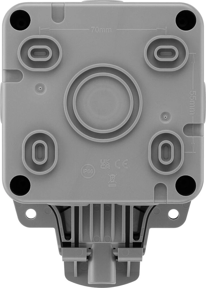 BG Nexus Storm, 13A Single Unswitched Socket, IP66