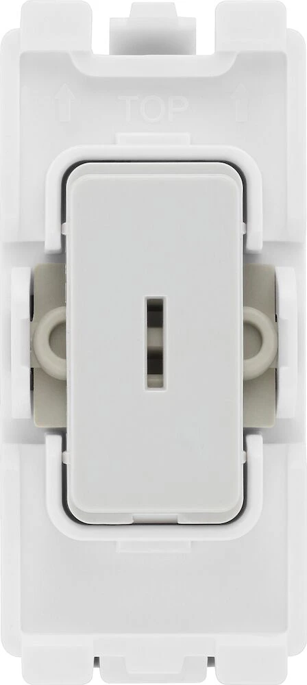 BG Grid 20A Secret Key Switch Module 2 Way, Single Pole,  White