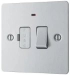 BG Screwed Flatplate, Brushed Steel, Switched 13A Fused Connection Unit with LED Indicator