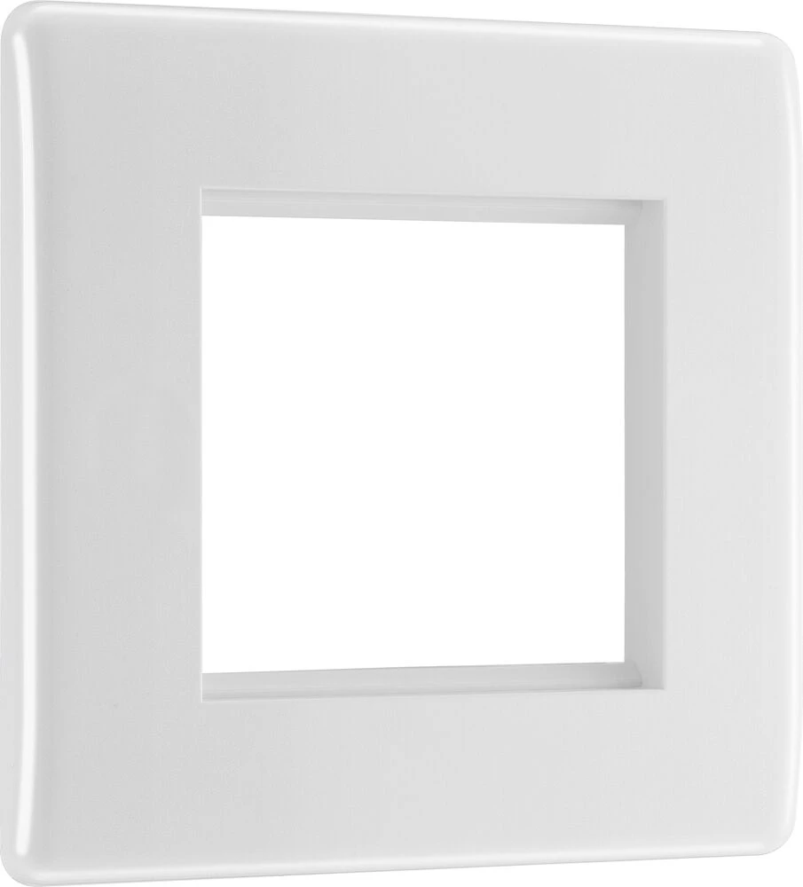 BG Nexus White Moulded Square Euro Module Front Plate 2 Module