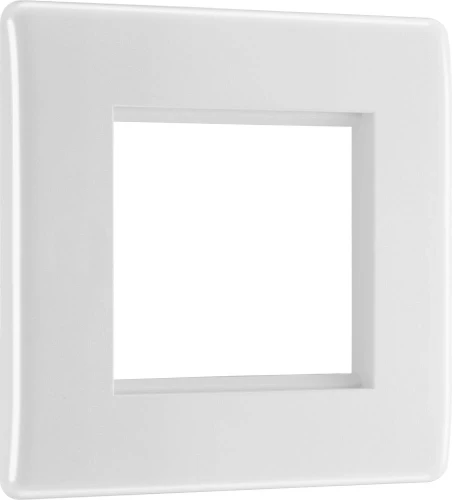 BG Nexus White Moulded Square Euro Module Front Plate 2 Module