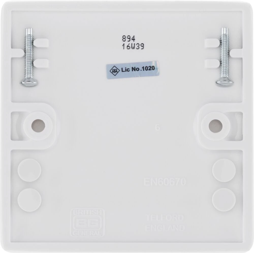BG Nexus Series White Moulded Single Blank Plate